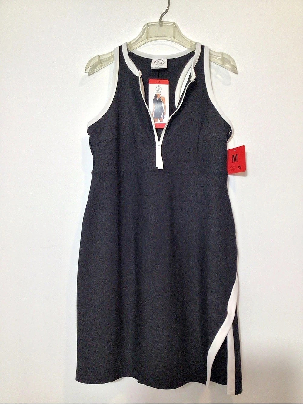 Sage Collective Active Dress with Built-In Shorts Black & White Medium NWT